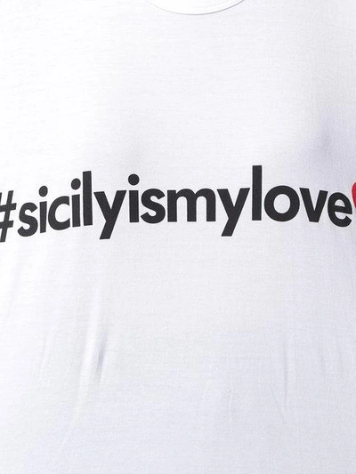 Shop Dolce & Gabbana Sicily Is My Love T-shirt In White