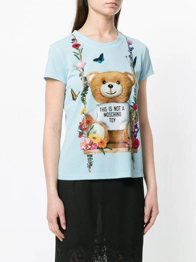 Shop Moschino Floral Teddy Bear Motif T-shirt