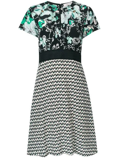 Shop Dorothee Schumacher Floral And Geometric Panelled Print Dress