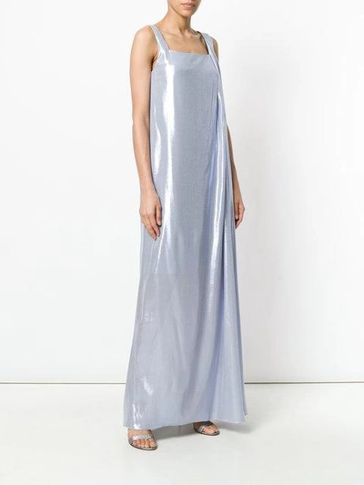 Shop Alberta Ferretti Draped Lamé Dress In Metallic