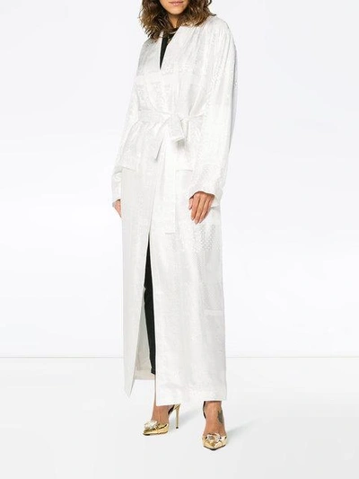 Shop Givenchy Belted Jacquard Jacket In White