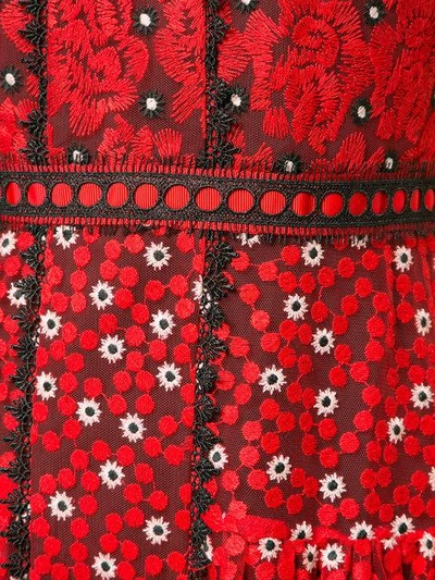 Shop Saloni Floral Embroidered Midi Dress