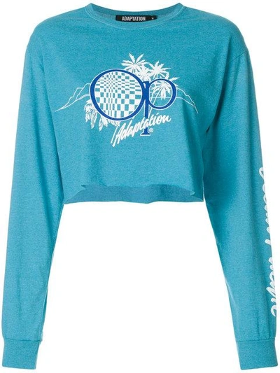 Shop Adaptation Logo Print Sweatshirt In Blue