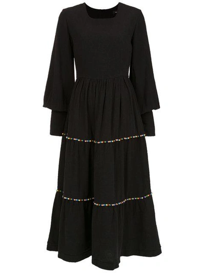 Shop Olympiah Inca Pompom Dress In Black