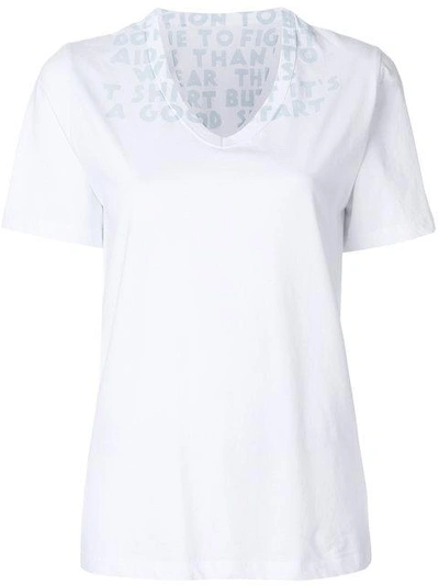 Shop Maison Margiela V-neck T-shirt In White