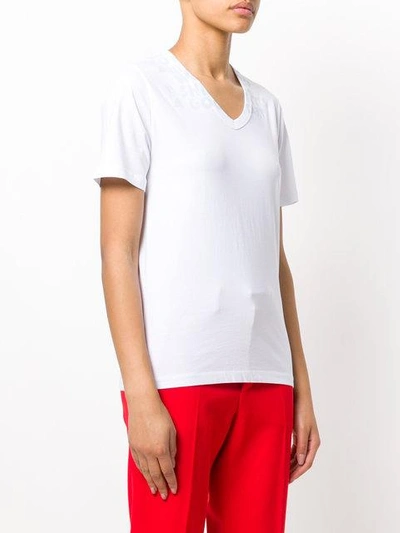 Shop Maison Margiela V-neck T-shirt In White