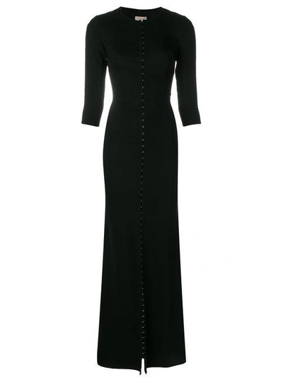 Shop Murmur Hook Front Fitted Maxi Dress - Black