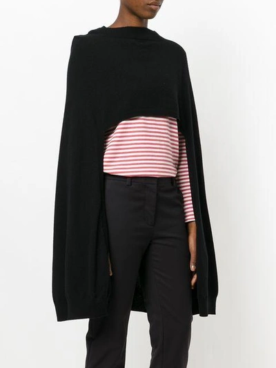 Shop Barrie Romantic Timeless Cashmere High Front Cape In Black