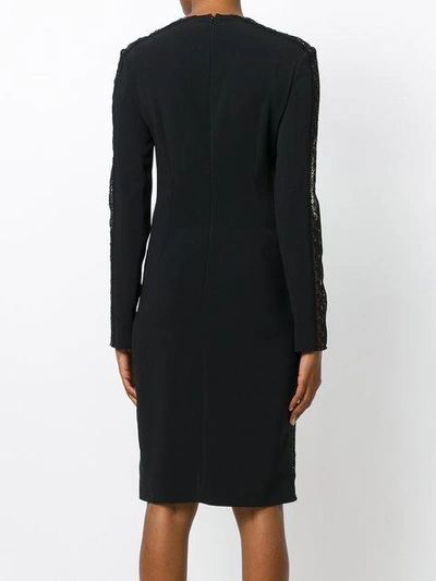 Shop Stella Mccartney Lace Panel Fitted Dress In Black