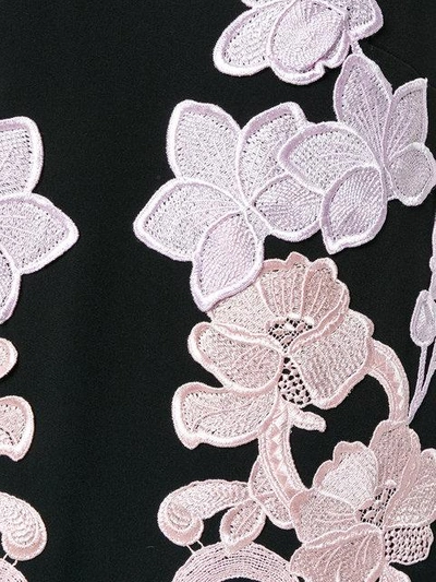 Shop Dolce & Gabbana Floral Embroidered Shift Dress In Black