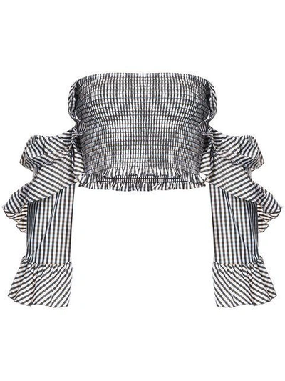 Shop Petersyn Off The Shoulder Checkered Top
