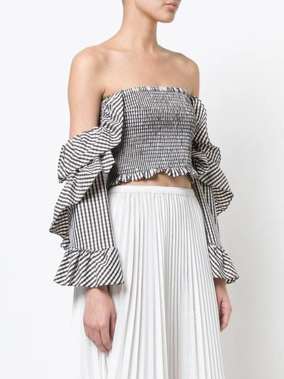 Shop Petersyn Off The Shoulder Checkered Top