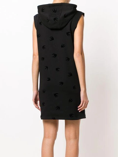 Shop Mcq By Alexander Mcqueen Swallow Hoodie Dress In Black