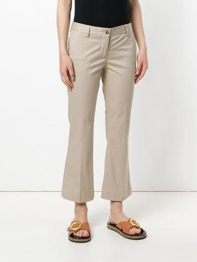 Shop Alberto Biani Cropped Trousers In Neutrals