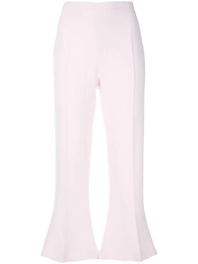 Shop Antonio Berardi Crop Flare Trousers In Pink