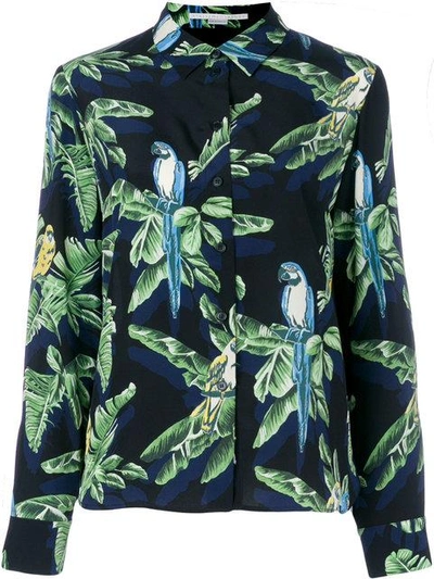 Shop Stella Mccartney Tropical Print Shirt In Black