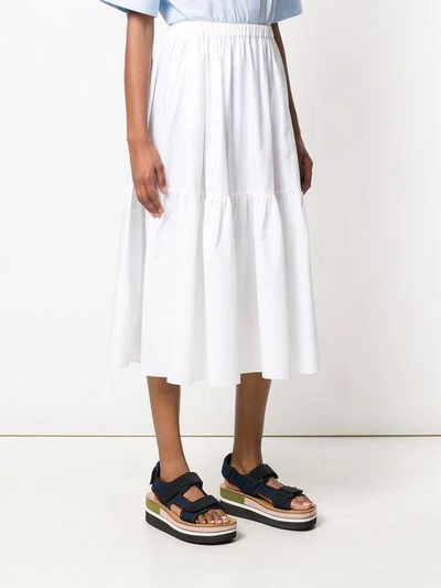 Shop Stella Mccartney Elasticated Waist Skirt - White