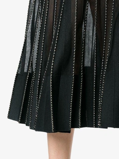 Shop Alexander Mcqueen Metallic Embroidered Silk Maxi Skirt In Black