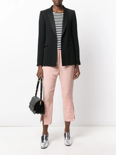 Shop Fendi Eyelet Detail Cropped Trousers In Pink