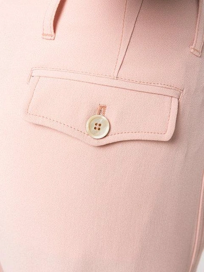 Shop Fendi Eyelet Detail Cropped Trousers In Pink