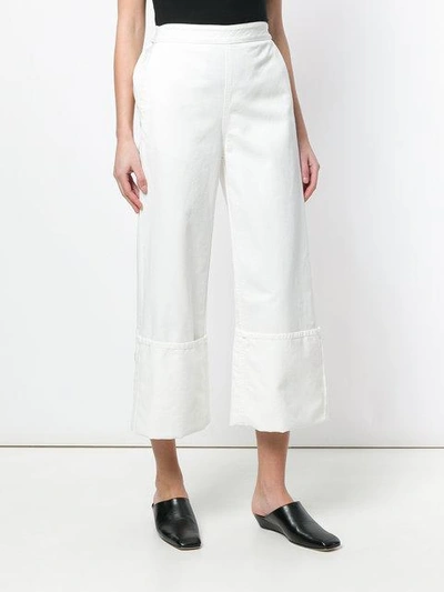 Shop Mm6 Maison Margiela Cropped Trousers - White