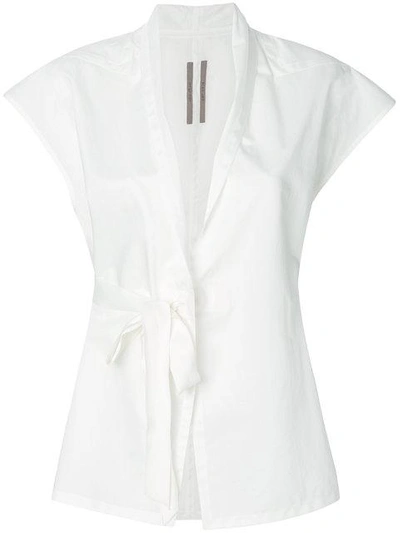 Shop Rick Owens Tie Waist Top In White