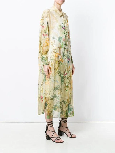 Shop Alberta Ferretti Jungle Print Shirt Dress - Neutrals