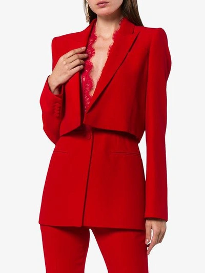 Shop Alexander Mcqueen Single Breasted Jacket - Red