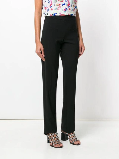 Shop Emporio Armani Straight Tailored Trousers In Black