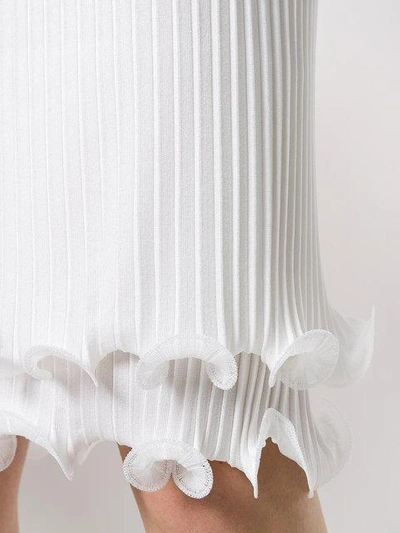 Shop Givenchy Pleated Ruffle Pencil Skirt - White