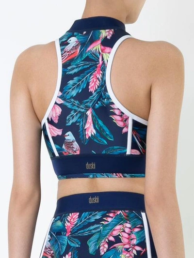 Shop Duskii Tropical Print Bikini Top In Multicolour