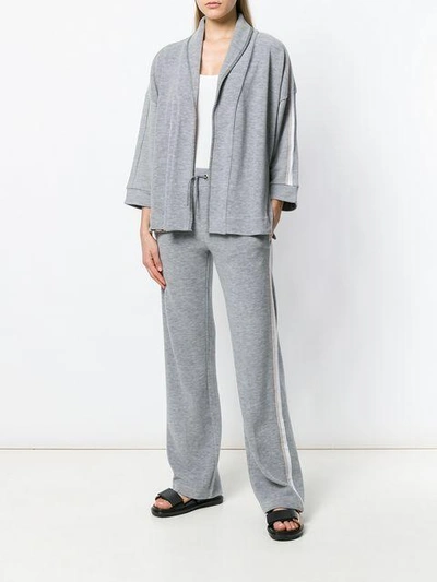 Shop Agnona Casual Track Pants In Grey