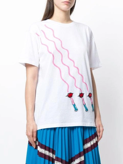 Shop Valentino Lipstick-print T-shirt In White