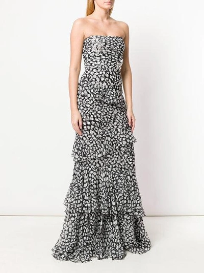 Shop Alex Perry Swarovski Crystal Embellished Patterned Strapless Dress - Black