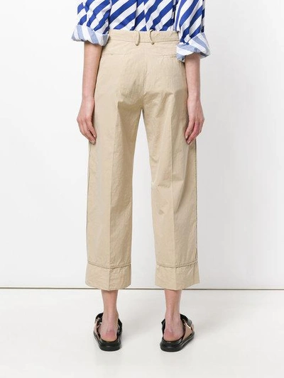 Shop The Gigi Irma High Waist Cropped Trousers In Neutrals