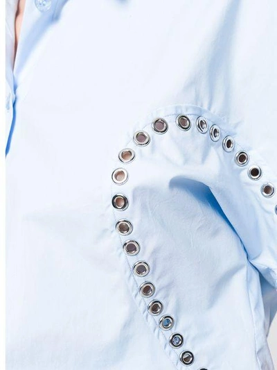 Shop Versus Cropped Eyelet Shirt - Blue