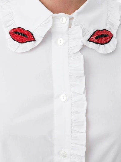 Shop P.a.r.o.s.h . Lips Beaded Shirt - White