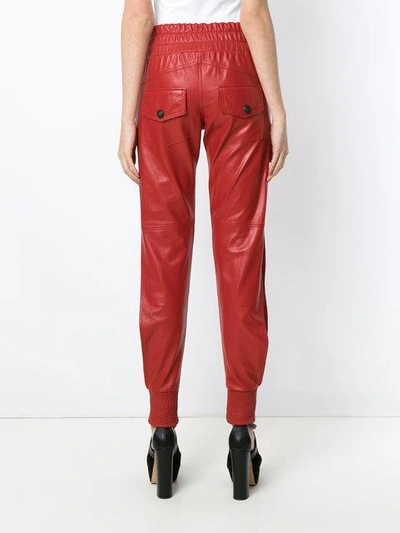 Shop Andrea Bogosian Side Slits Leather Trousers