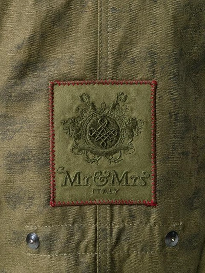 Shop Mr & Mrs Italy Sleeveless Patch Parka In Green