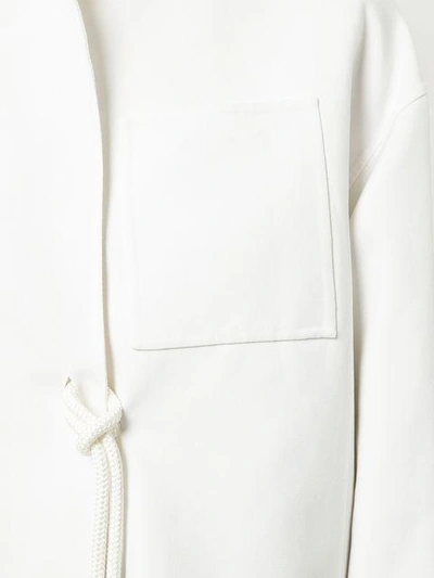 Shop Jil Sander Rope Detail Collarless Jacket In White