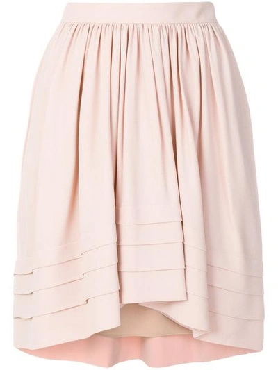 Shop Chloé Flared Asymmetric Skirt - Pink In Pink & Purple