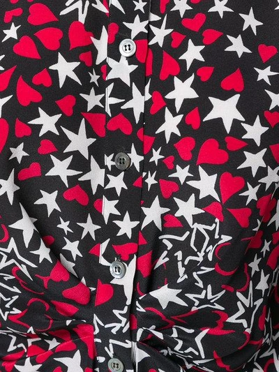 Shop Rossella Jardini Star And Heart Printed Shirt In Black