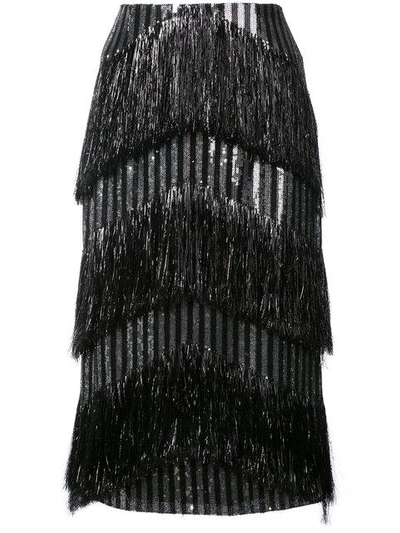 Shop Sally Lapointe Sequin Tasseled Pencil Skirt
