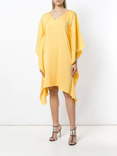 Shop Vionnet Asymmetric Hem Dress - Yellow
