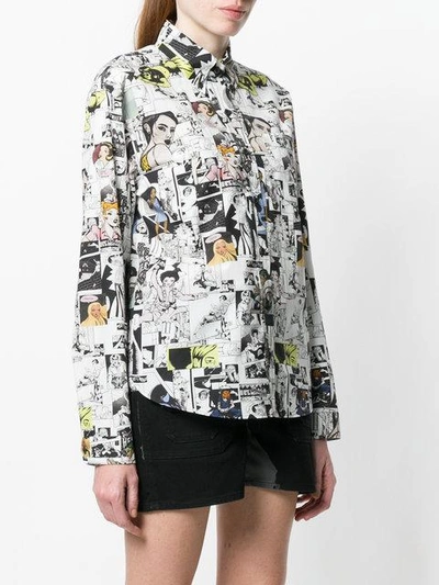 Shop Prada Comics Collage Print Shirt In Multicolour