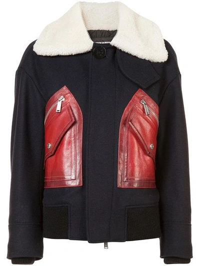 Shop Dsquared2 Contrast Pocket Coat In Red