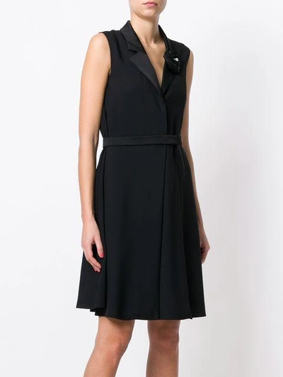 Shop Lanvin Rosette Detail Dress In Black