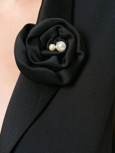 Shop Lanvin Rosette Detail Dress In Black