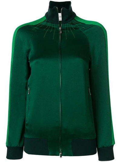 Shop Valentino Vltn Techno Contrast Stitched Track Jacket - Green