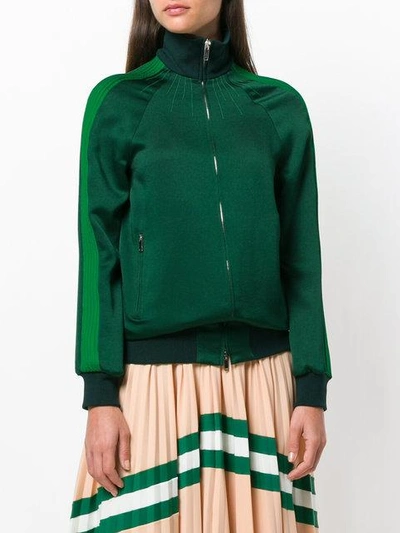 Shop Valentino Vltn Techno Contrast Stitched Track Jacket - Green